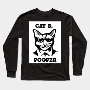 Cat B. Pooper White Rectangle Long Sleeve T-Shirt